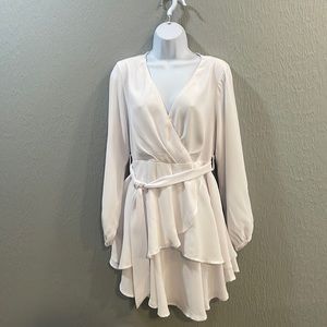 White women’s long sleeve dress